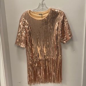 SPARKLY FRINGE SEQUINED TOP